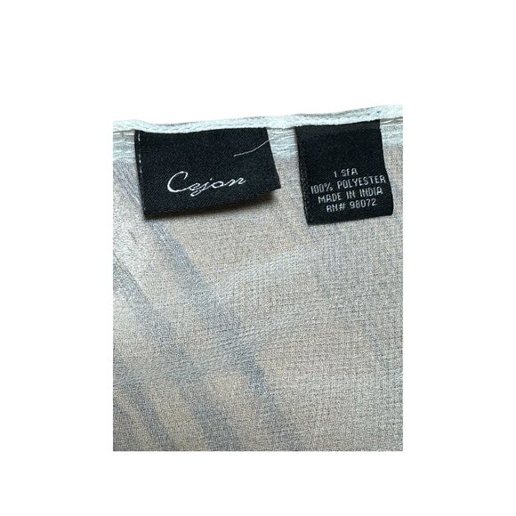 Cezon Sheer White Wrap Shawl Rhinestone Accent Evening Wrap Holiday Sparkle - Picture 3 of 5